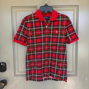 Polo Ralph Lauren Tartan Plaid Polo Shirt Medium 10-12